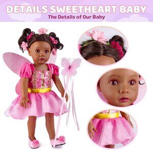 Babeside Sweetie Reborn Baby Daisy 18'' African American Toddler Princess Girl
